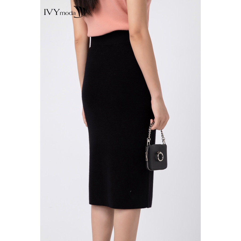 Chân váy len ôm thắt đai IVY moda MS 30B8824