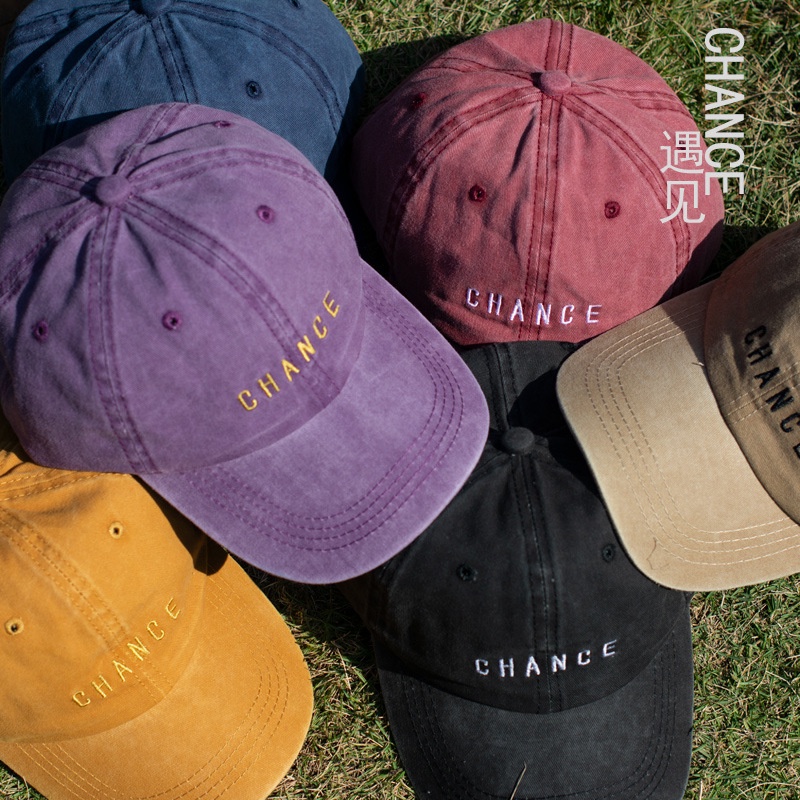 Mũ lưỡi trai kiểu Hàn thêu chữ phong cách đường phố bốn mùa có thể giặt được 19117