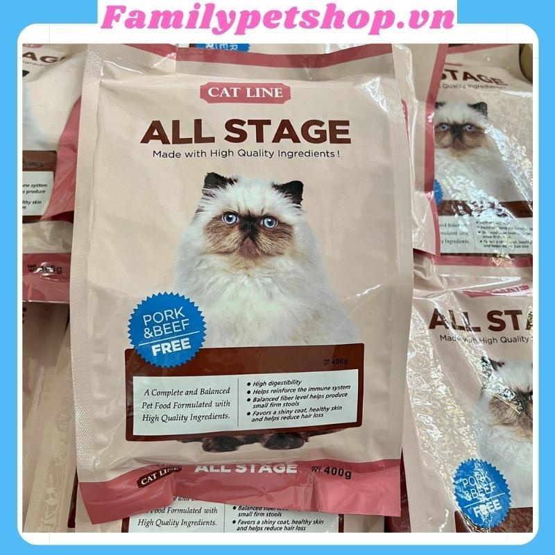 Hạt cho mèo Catline-hạt cho mèo mọi lứa tuổi Hàn Quốc-gói 400g-familypetshop.vn
