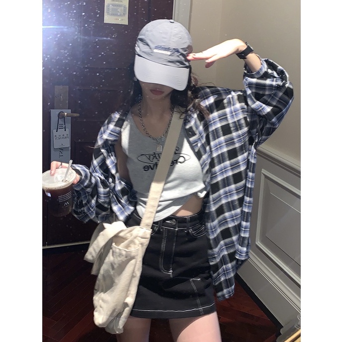 DUNEA Áo Sơ Mi Tay Dài Dáng Rộng Phong Cách Retro Hàn Quốc Cho Nữ