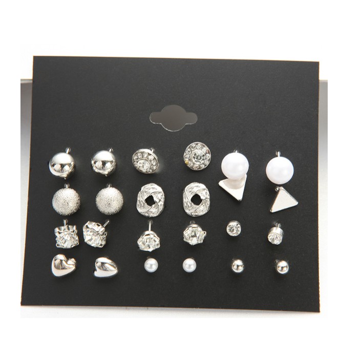 Set 12 bông tai nụ xinh xắn