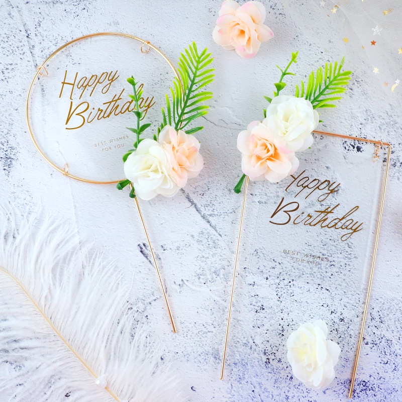 – Mika HPBD Hoa hồng - Trang trí bánh sinh nhật bánh kem