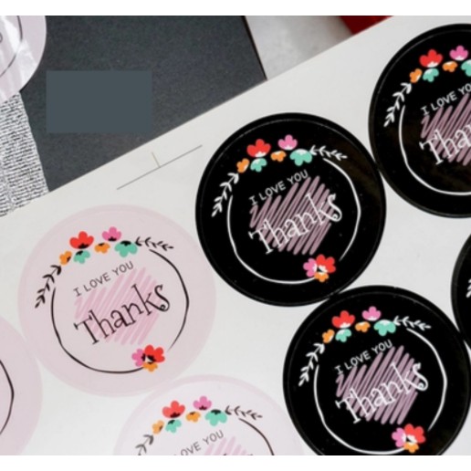 [SỈ 2.4K] Set 6 miếng dán Sticker THANK YOU đen hồng | WebRaoVat - webraovat.net.vn