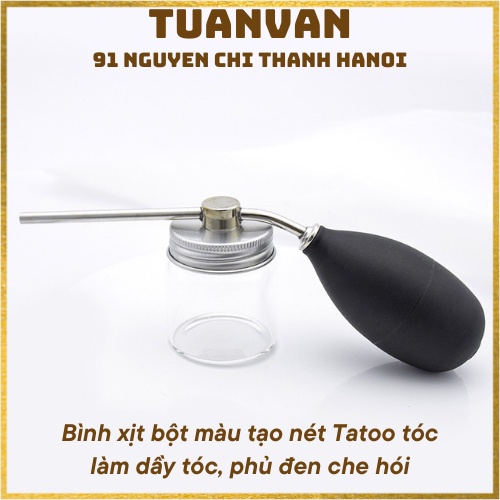 Bình xịt tạo nét tatoo tóc, bình xịt bột phủ dầy tóc, chống hói