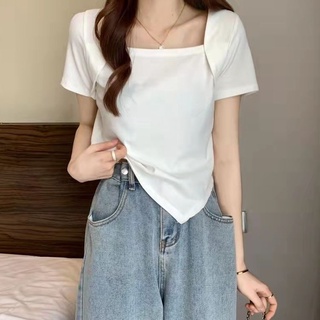 Áo thun tay ngắn cổ vuông dáng ôm thời trang dành cho nữ WT-TX-188