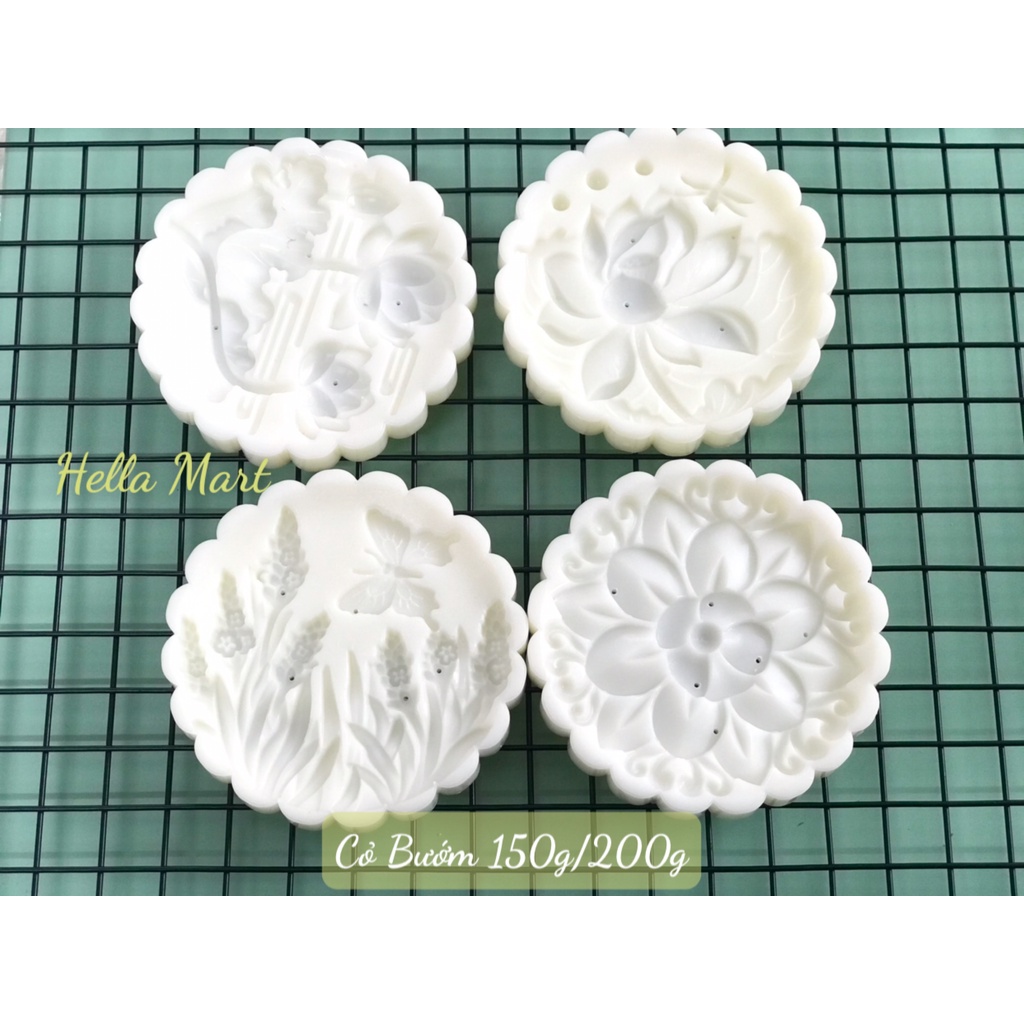 Khuôn trung thu 4 mặt Cỏ Bướm 150/200gr