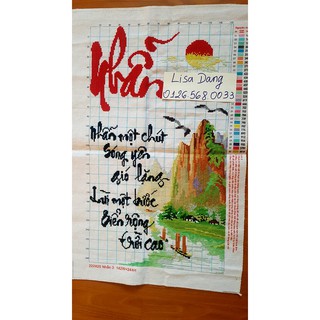 Tranh thêu nhẫn đã thêu65x45cm