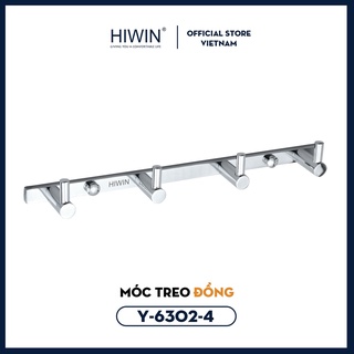 Móc treo quần áo tiện lợi 4 móc chất liệu đồng mạ crom mặt gương Hiwin Y-6302-4