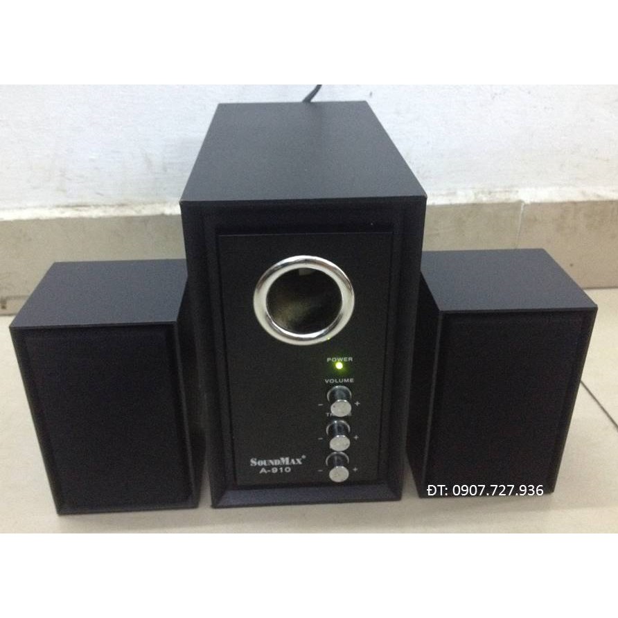 Loa Soundmax 2.1 A-910 (đen& trắng) nghe điện thoại - laptop- Tặng dây AV 3.5