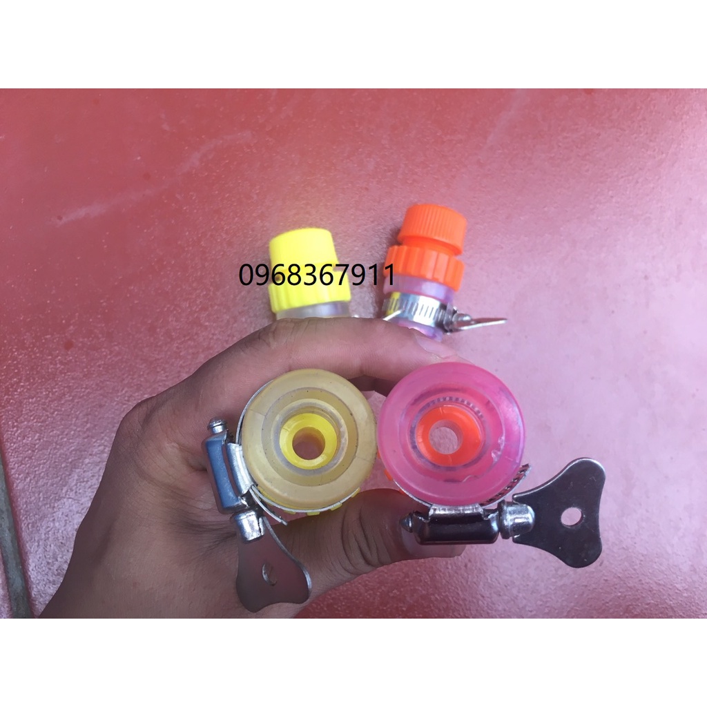 Cút nối nhanh máy rửa xe có đai xiết, cút đai xiết lắp vòi nước