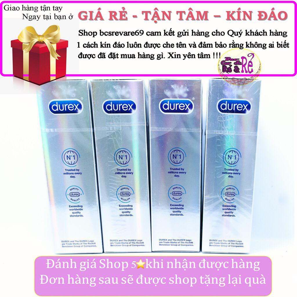 [ GIÁ SỈ ] Combo 4 Hộp 40 Bao Cao Su SIÊU CỰC MỎNG Durex INVISIBLE + 1 Tuýt Gel Bôi Trơn Durex Play