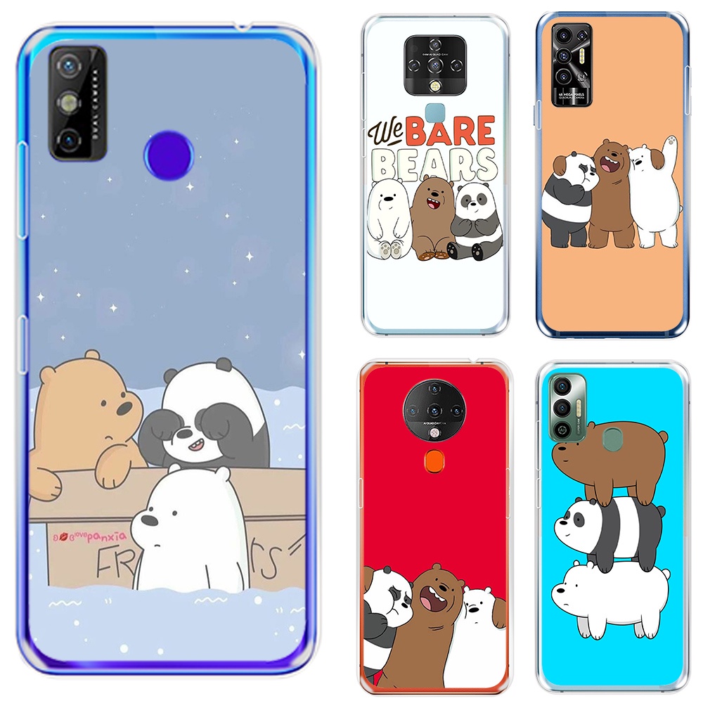 Ốp điện thoại TPU mềm trong suốt hình We Bare Bears cho Tecno Spark 6 Go 2020 7 Pova 2 Camon 16 17 Pro 17P KE5 KE7 LD7 CG7 CG8 20Z