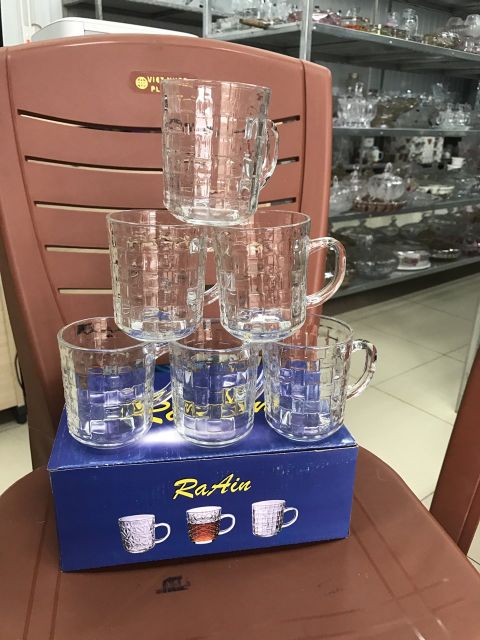 6 cốc thủy tinh có quai