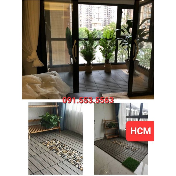 Thảm Nhựa Ghép Lót Sàn Ban Công,Sân Vườn Kích Thước 30cm x 30cm