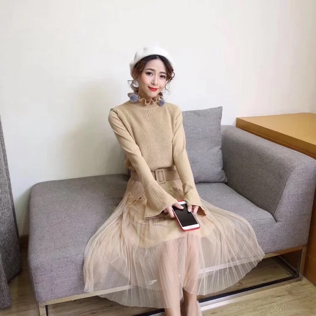 Set váy áo len hàng quảng châu cao cấp loại 1