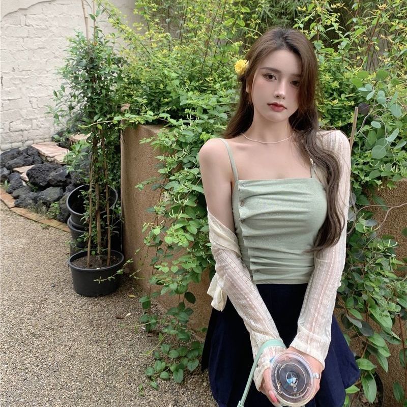 Áo Khoác Cardigan Mỏng Phối Ren Màu Trắng Thời Trang Mùa Hè 2022 Cho Nữ