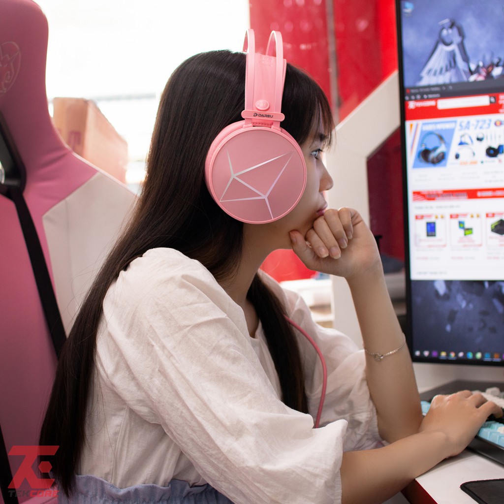 Tai nghe Gaming DAREU EH722s MAGIC QUEEN - Phiên bản màu hồng đặc biệt - ÂM THANH GIẢ LẬP 7.1 - BH 12 tháng | WebRaoVat - webraovat.net.vn