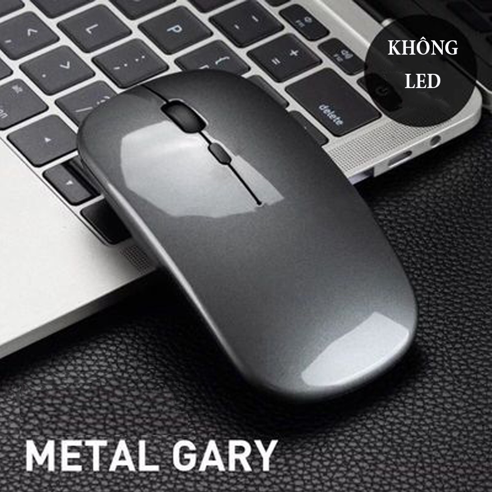 Chuột Không Dây Gray 3 Chế Độ Sạc Phát Sáng Bluetooth Click Không Ồn - Yobo
