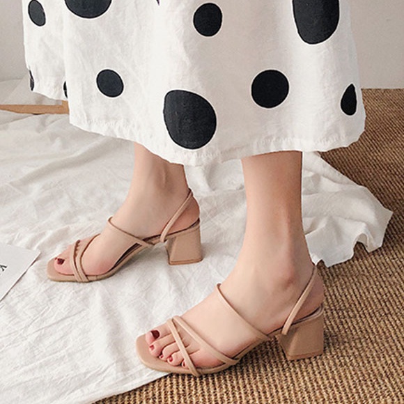 Giày sandal cao gót IELGY chất liệu mềm mại chống trượt nhiều màu sắc tùy chọn 4cm thời trang dành cho nữ