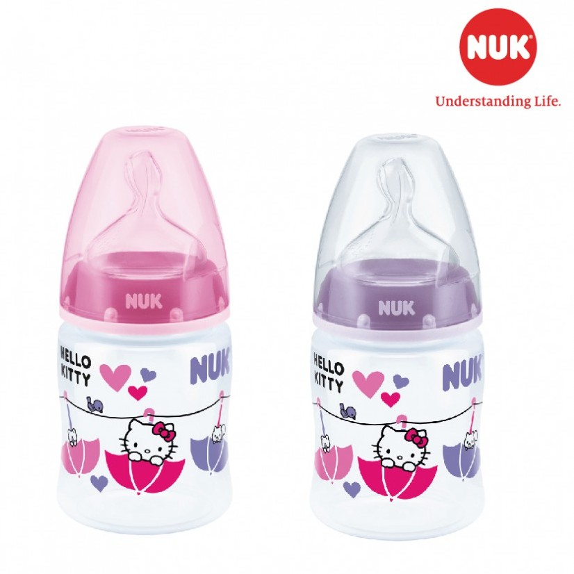 Bình sữa NUK Premium choice Hello Kitty nhựa PP núm ti 150ml ( S1-M) , 300ml (S1-M; S2-M)