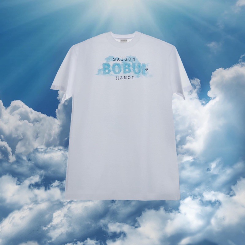 Áo Tay Ngắn BOBUI CLOUD LOGO - TEE/ WHITE