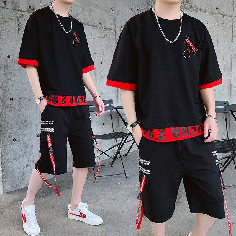 Bộ Quần Áo Thun Nam EGAND E - UP Quần Phối Dây Chữ Cá Tính Thời Trang SET NAM 9000038 | BigBuy360 - bigbuy360.vn