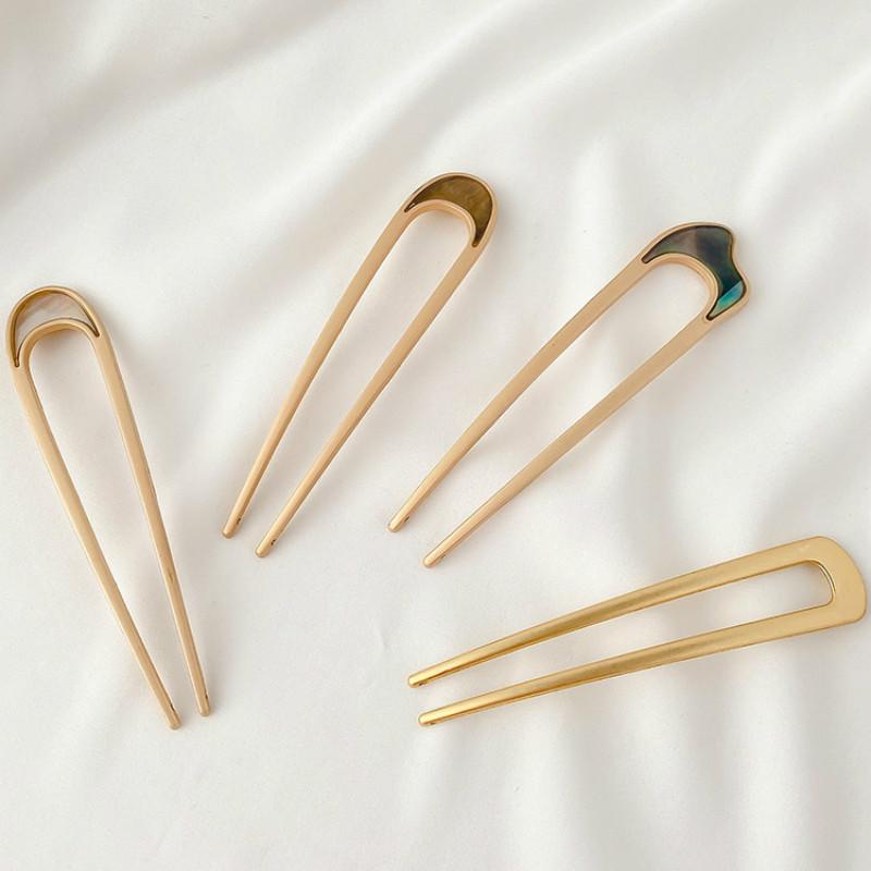 Kẹp Tóc Bằng Kim Loại Thiết Kế Đơn Giản Xinh Xắn Cho Nữ