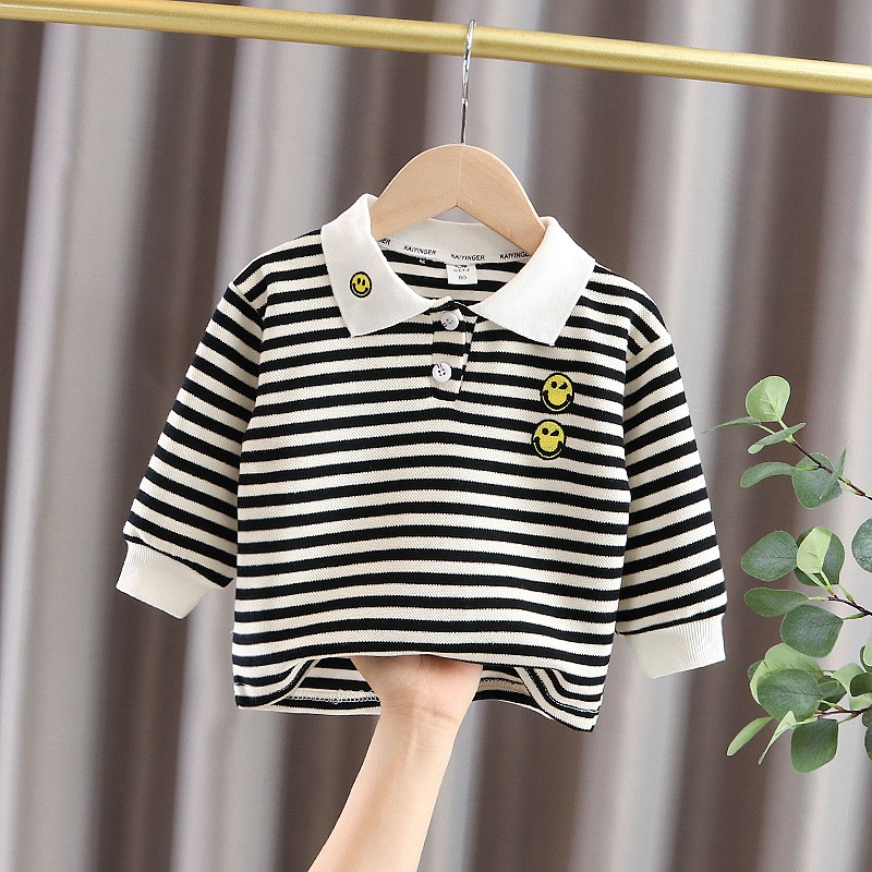 áo POLO kẻ dài tay trẻ em siêu đẹp 2021