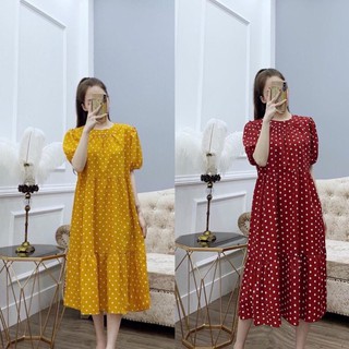 Váy bầu đẹp chấm bi 2 màu yêu thích (hàng loại 1 + ảnh thật) (shop Tatoco)