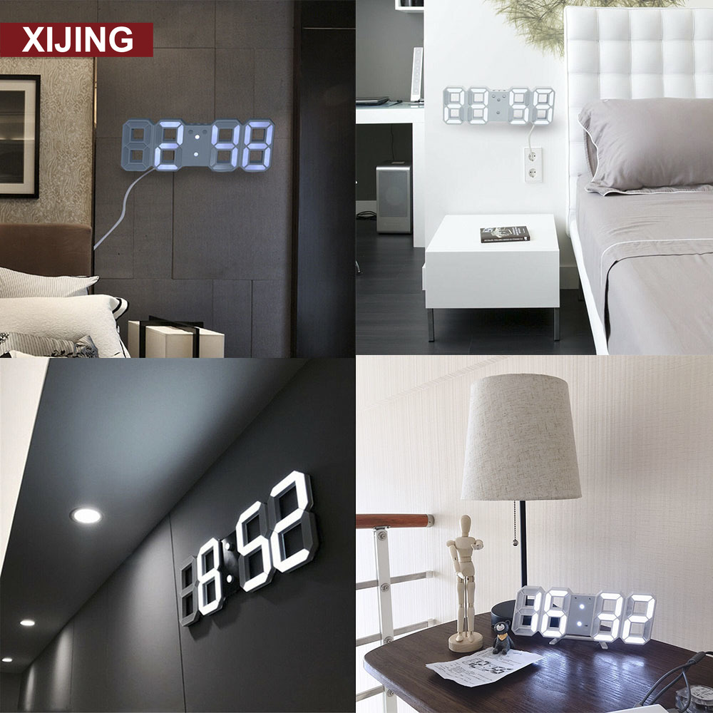 Đồng Hồ Điện Tử Treo Tường 3d Có Đèn Led Trang Trí Nhà Cửa