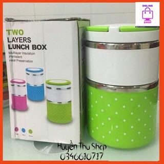 Cặp lồng đựng cơm giữ nhiệt cao cấp 2 tầng lõi inox