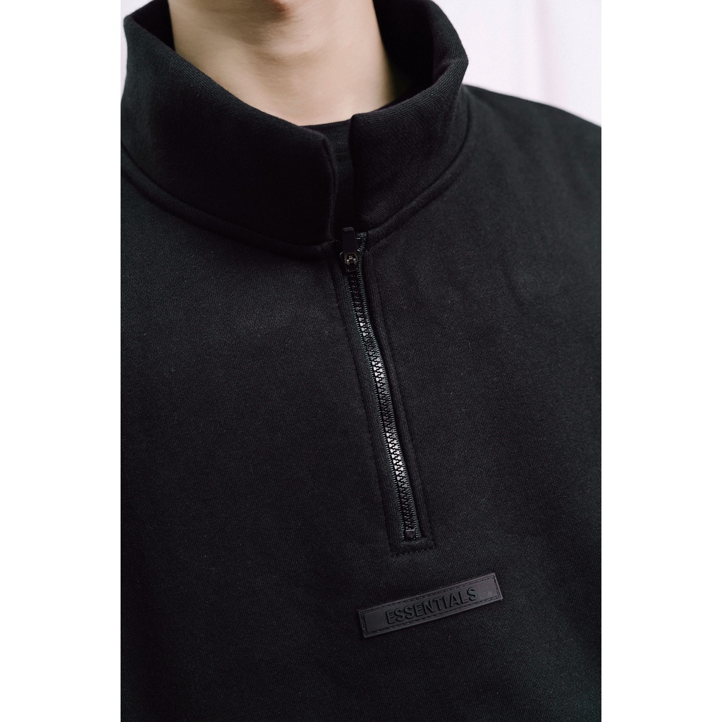 Áo sweater FEAR OF GOD FOG ESSENTIALS half zip ss21 unisex chất liệu nỉ bông cao cấp