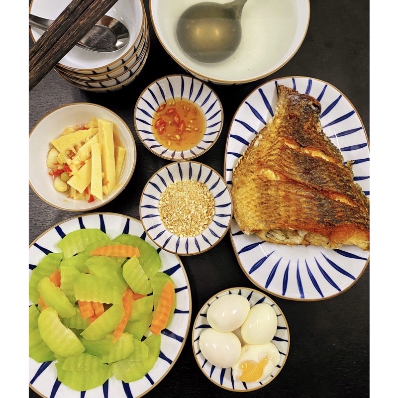Bát ăn cơm bằng sứ ,bát chấm,đĩa muối BÁT TRÀNG họa tiết kẻ ,phong cách Nhật Bản,bát đĩa DECOR
