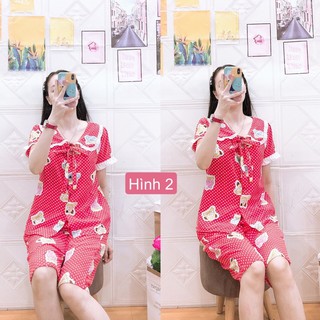 Đồ mặc nhà lửng cánh tiên lụa bông nhí