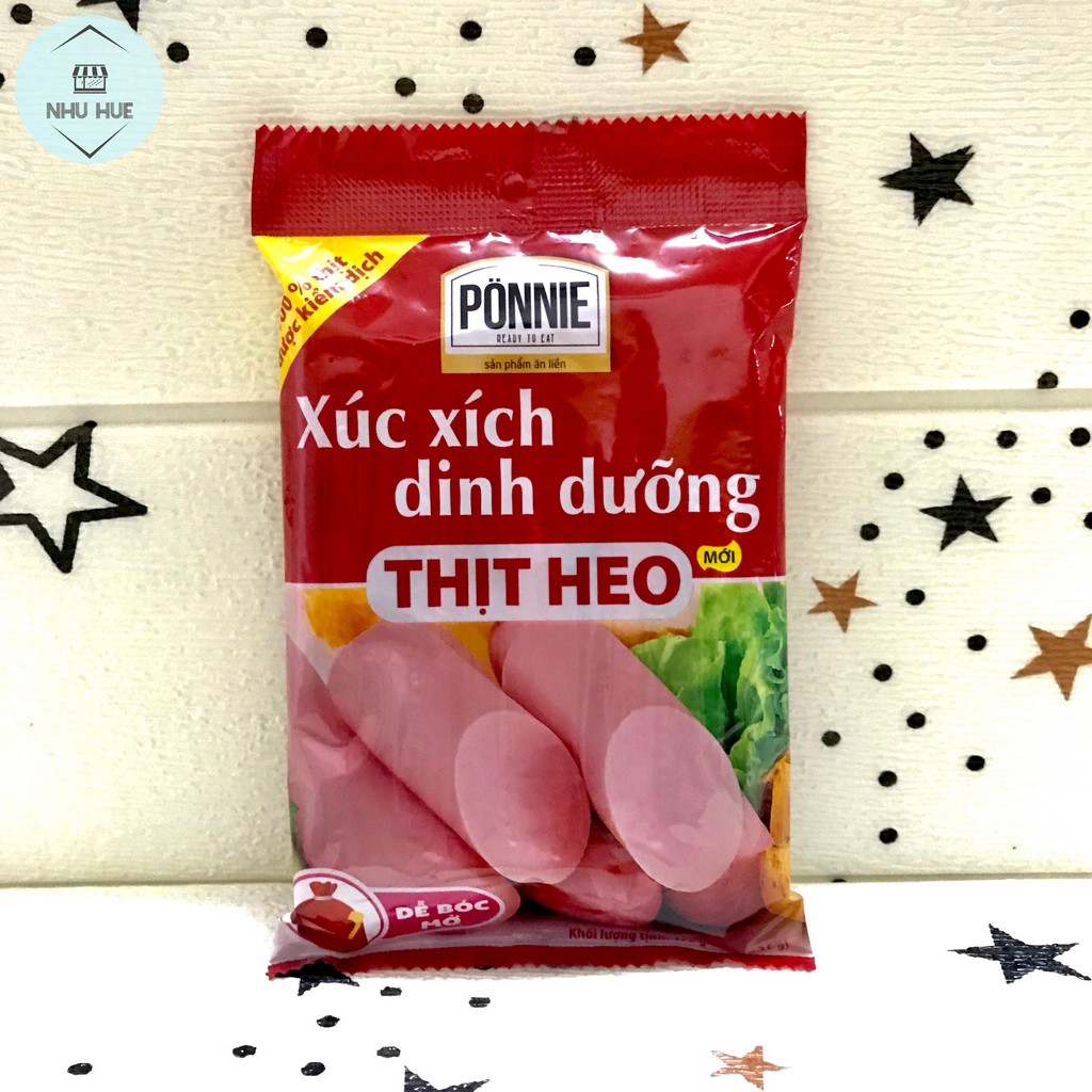 [Mã 77FMCGSALE1 giảm 10% đơn 250K] Xúc xích dinh dưỡng Ponnie thịt heo (5 cây x 35g)