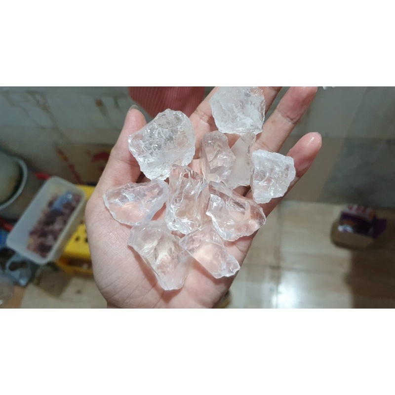 100GR Đá Thô Thach Anh Trắng