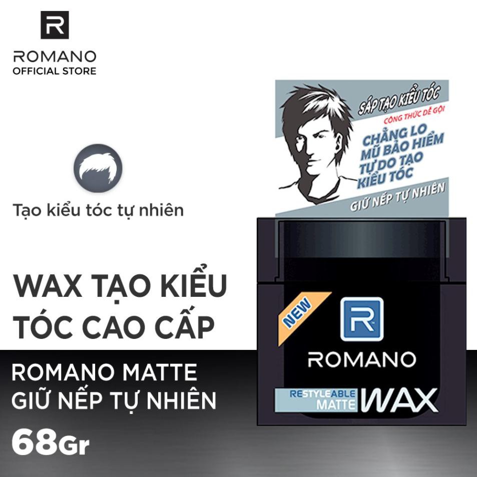 Wax tạo kiểu tóc cao cấp Romano Restyleable Matte 68g