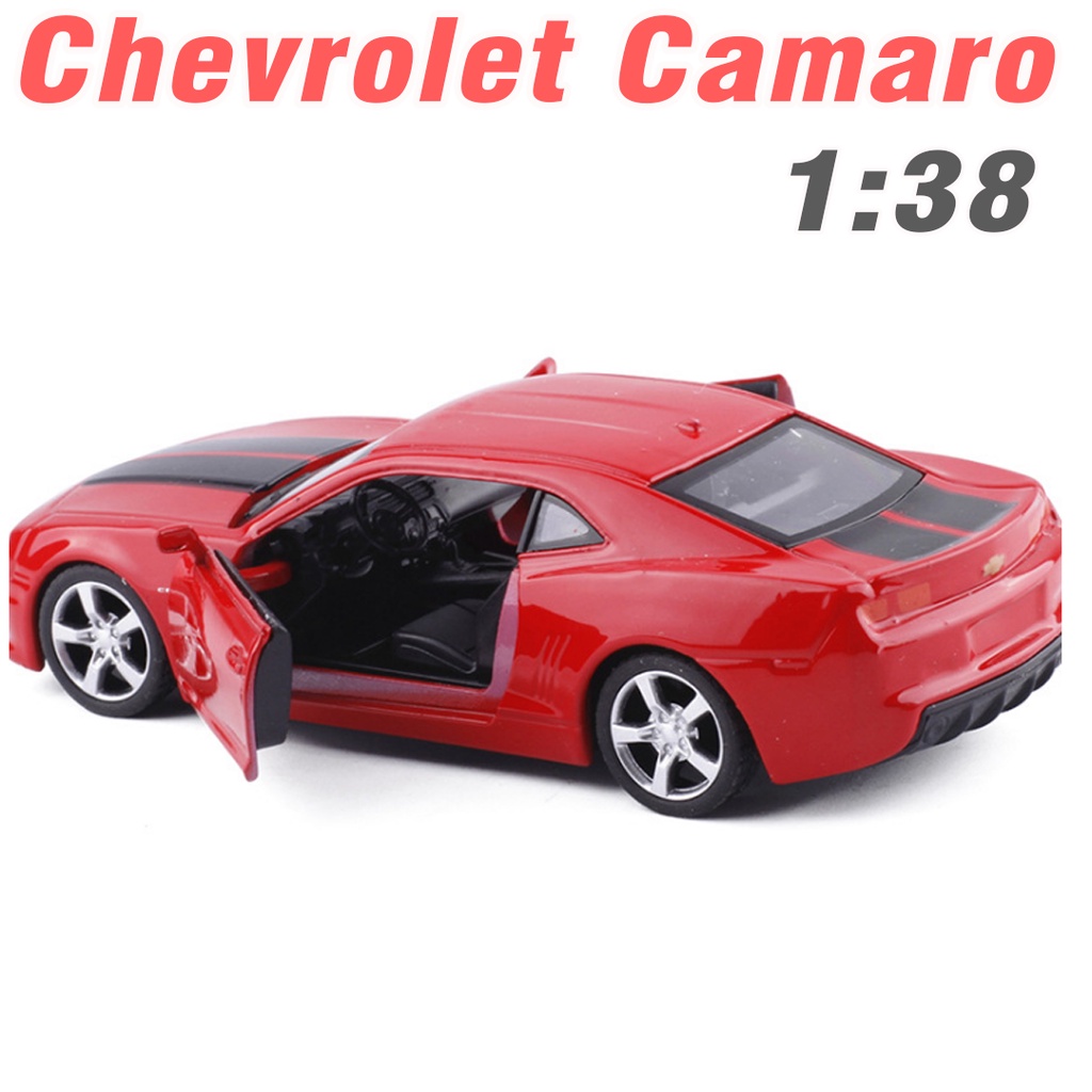 Xe mô hình ô tô RMZ Chevrolet Camaro tỉ lệ 1:36 xe bằng sắt chạy cót màu VÀNG