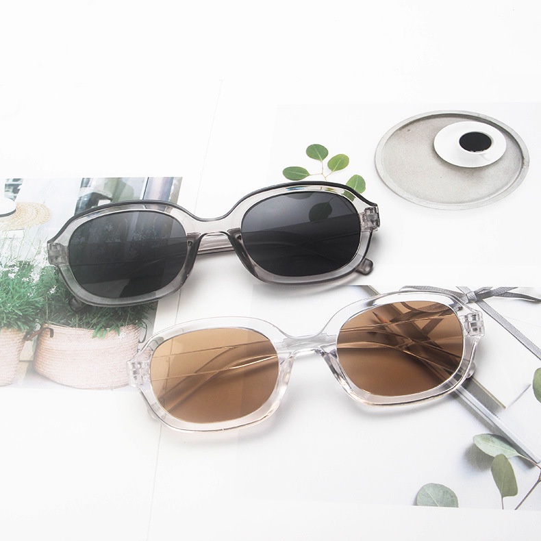 Kính Mát Hình Oval Màu Sắc Ngọt Ngào Chống Tia UV Phong Cách Cổ Điển Thời Trang Cho Nữ