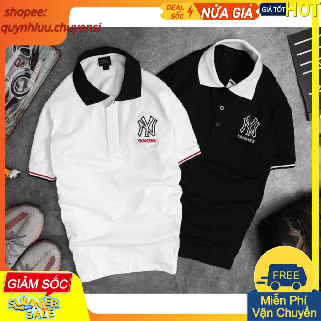 ÁO POLO NAM THÊU NY PHỐI VIỀN 2 MÀU