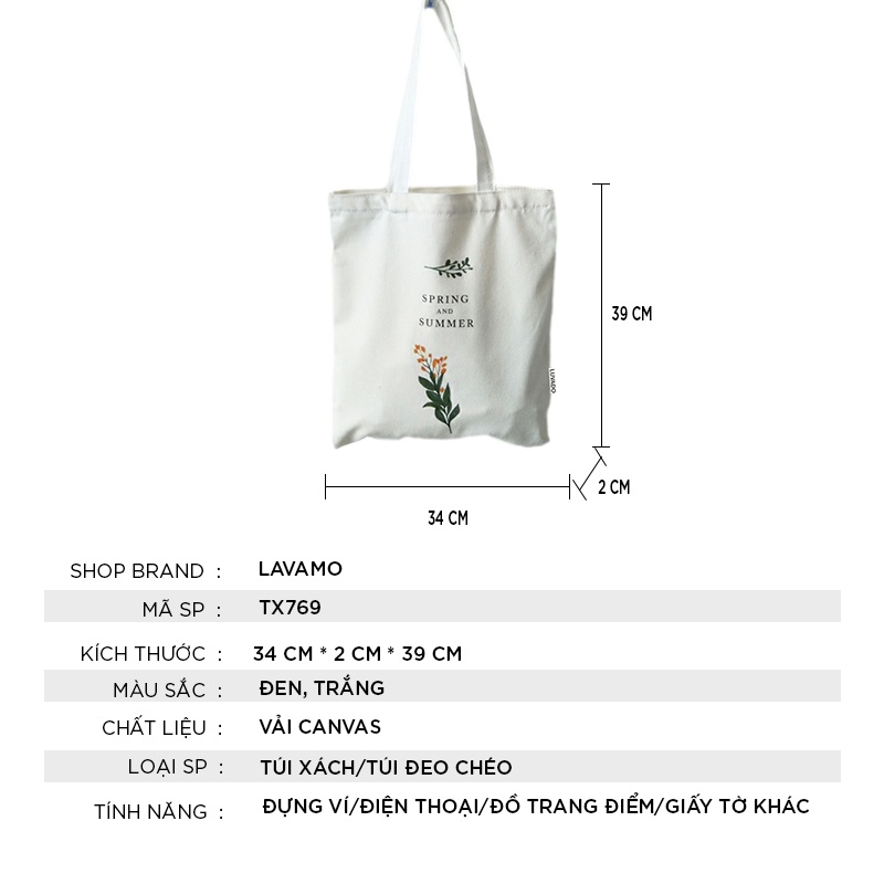 Túi tote canvas đeo chéo giá rẻ trơn vải mềm đi học TX769