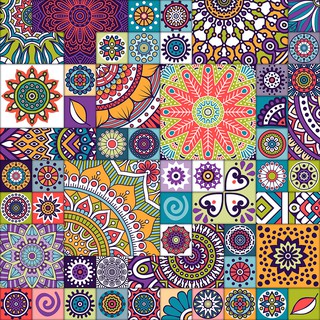 Decal gạch bông cô điển 60x120cm trang trí nội thất