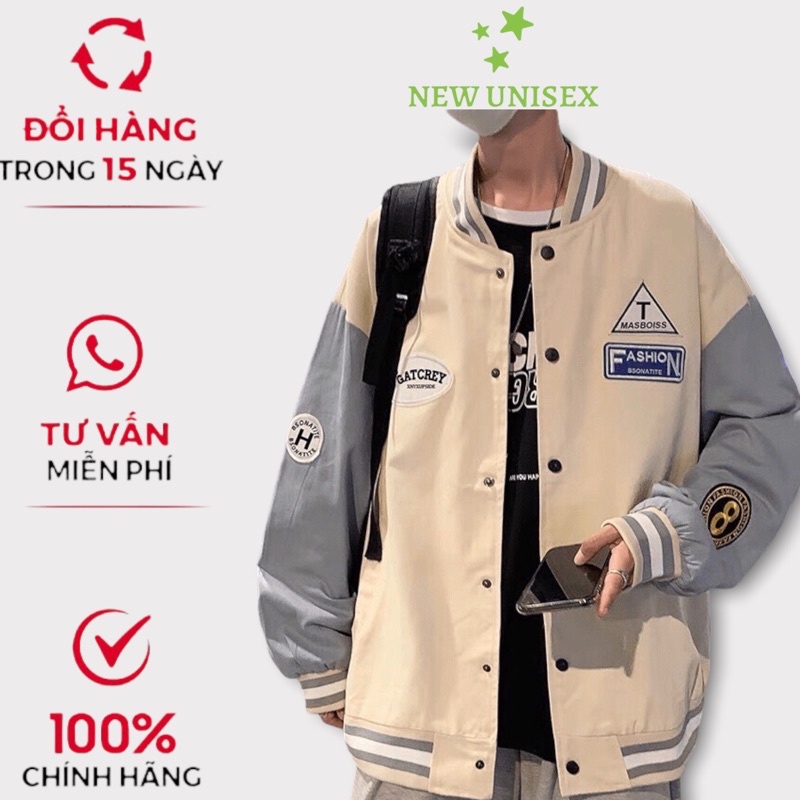 Áo Khoác Gió Nam Chất Dù Hai Lớp Logo Thêu Phối Tay Khác Màu Kiểu Dáng Bomber Phong Cách Trẻ Trung Form Rộng Mặc Thoải M
