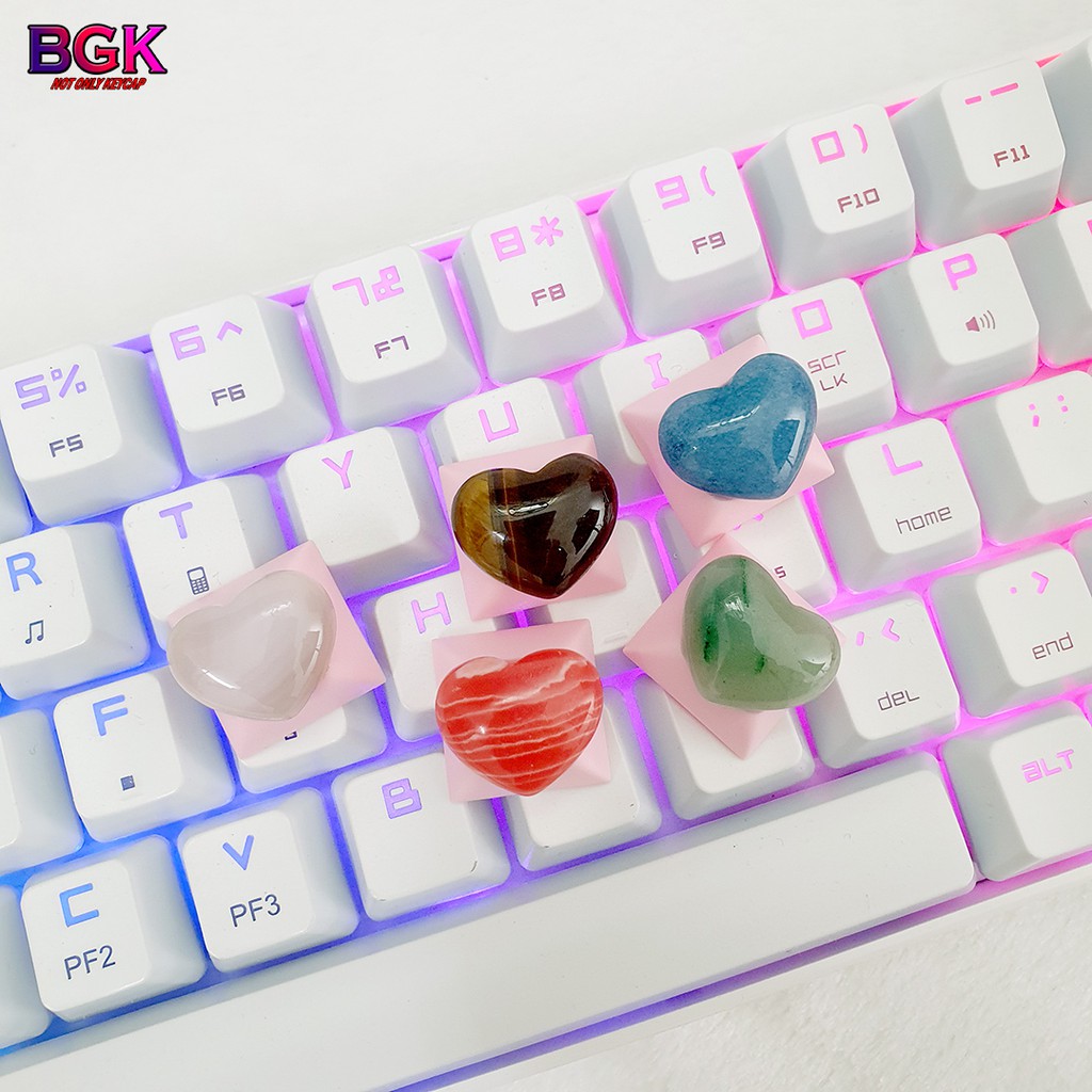 Keycap lẻ hình Trái Tim Bằng Đá cực đẹp siêu dễ thương Keycap Artisan