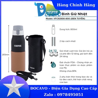 Bình giữ nhiệt Carez model VFC929SN-800 Đocavo