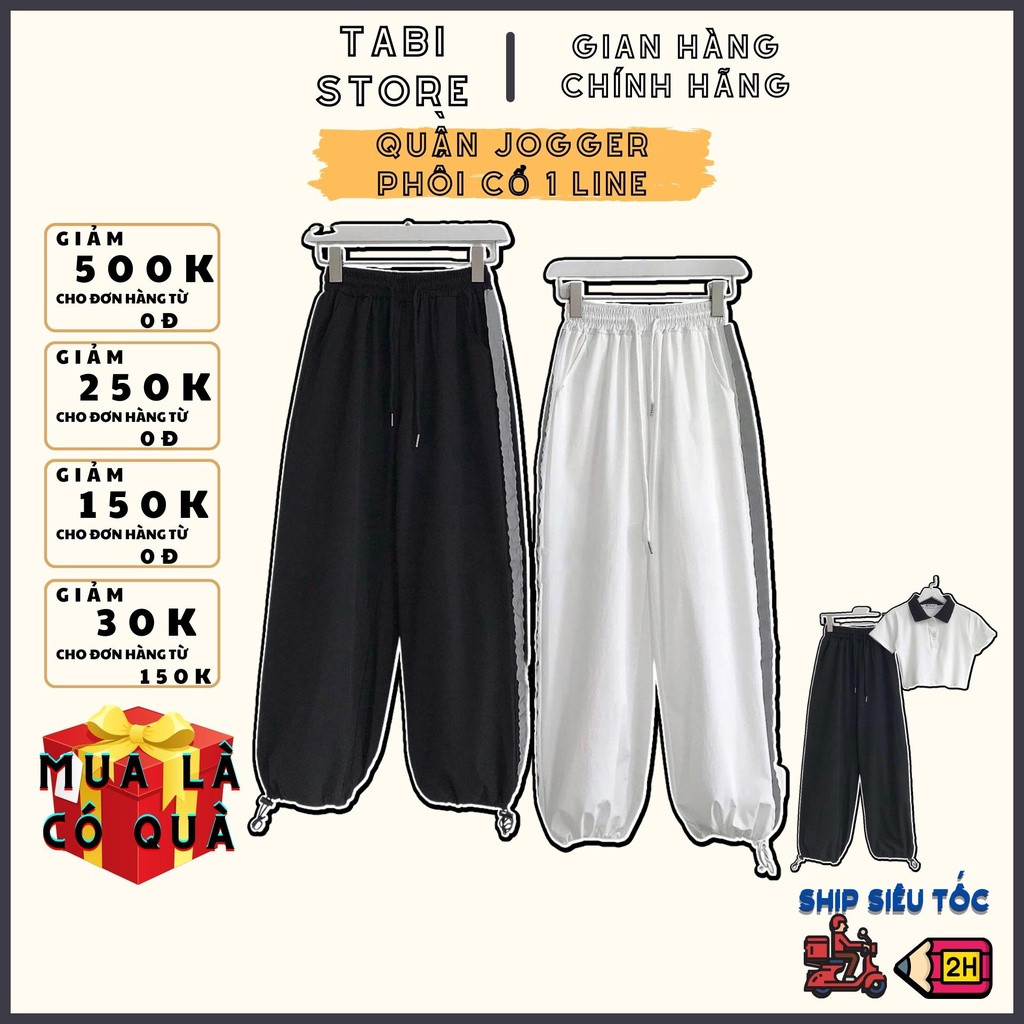 Quần jogger dây rút dưới 70kg tabistore - Quần 1 line dây rút