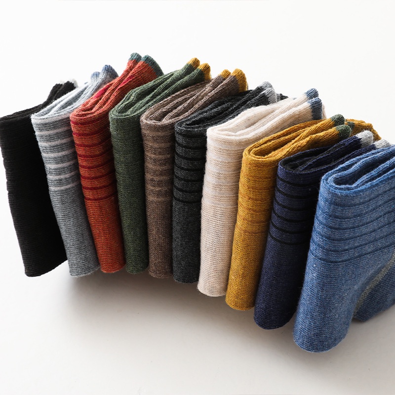 Vớ cotton WAFNHA D486 kẻ sọc thấm hút mồ hôi thoáng khí cho nam