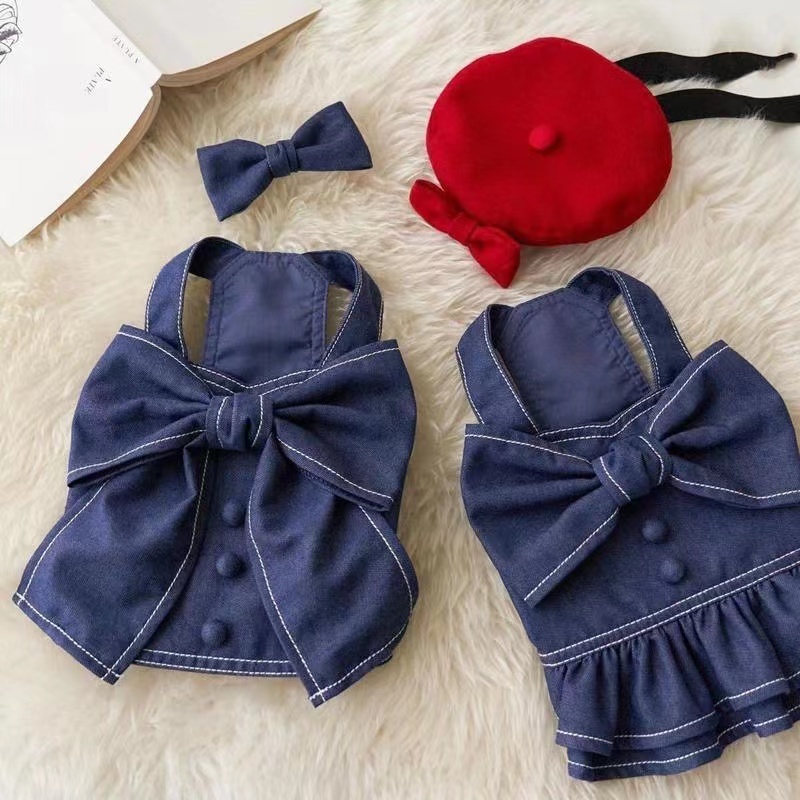 Áo Denim Xuân Hạ Cho Thú Cưng Chó Cưng