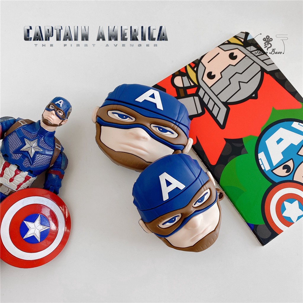 Airpods case Marvel The Avengers Cool Soft Casing Portable airpods pro Cover For Apple Wireless Bluetooth Headset Iron Man Doctor Strange Captain America