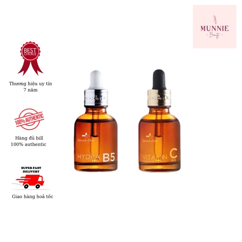 [Chính hãng có tem] Tinh chất serum dưỡng da Good n Doc B5 Hydra Serum / VitaminC Whitening Daily Serum